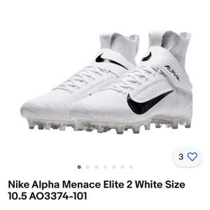 Nike Men's Size 10.5 Alpha Menace Elite 2 (AO3374 101) Cleat Trainer Sports